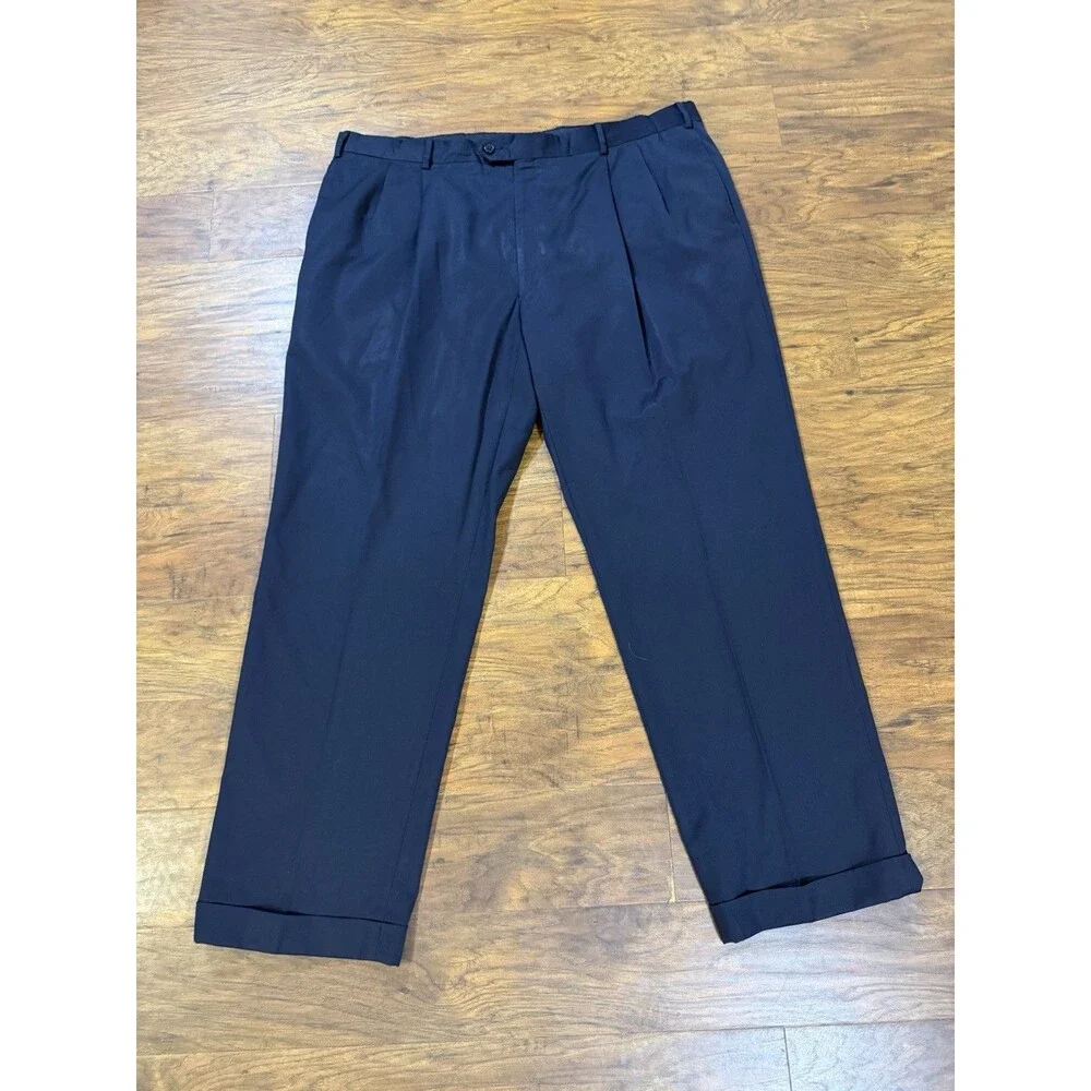 Men's 40x30 JoS. A. Banks Pleated Navy Tailored Fit Traveler Pants